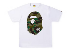 Load image into Gallery viewer, BAPE 1st Camo Big Ape Head Tee &quot;White Green&quot;
