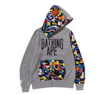Load image into Gallery viewer, BAPE Multi Camo NYC Logo Shark Full Zip Hoodie &quot;Grey&quot;
