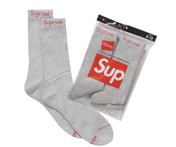Supreme Hanes Crew Socks (4 Pack) 