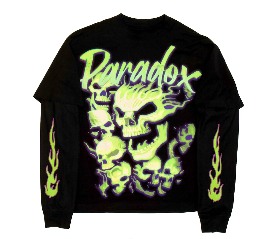 Paradox Flaming Skulls Thermal Tee 
