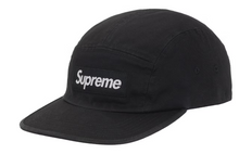 Load image into Gallery viewer, Supreme Washed Chino Twill Camp Cap (FW25) &quot;Black&quot;
