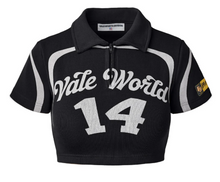 Load image into Gallery viewer, Vale Forever Women&#39;s 007 Rugby Tee &quot;Black&quot;
