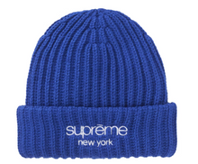 Load image into Gallery viewer, Supreme Chunky Rib Classic Logo Beanie &quot;Blue&quot;
