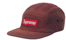 Load image into Gallery viewer, Supreme Stitched Old English Denim Camp Cap "Red Denim"
