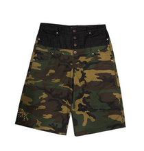 Load image into Gallery viewer, Boredom Kills Double Waisted Shorts "Camo"
