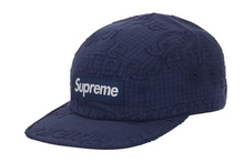 Load image into Gallery viewer, Supreme Monogram Gingham Camp Cap "Navy"
