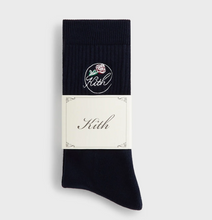 Load image into Gallery viewer, Kith Rose Script Socks "Navy"
