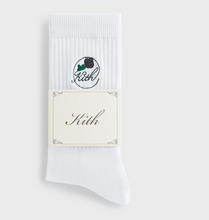 Load image into Gallery viewer, Kith Rose Script Cotton Crew Socks "White"
