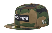 Load image into Gallery viewer, Supreme Rings Box Logo New Era 59Fifty Fitted Hat Woodland "Camo"

