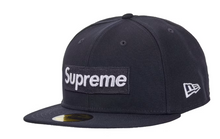 Load image into Gallery viewer, Supreme Rings Box Logo New Era 59Fifty Fitted Hat "Navy"
