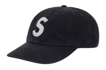 Load image into Gallery viewer, Supreme Washed Canvas S Logo 6-Panel Hat (FW26) "Black"
