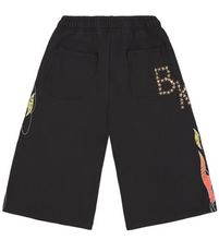 Load image into Gallery viewer, Boredom Kills Up in Flames Sweat short "Black"
