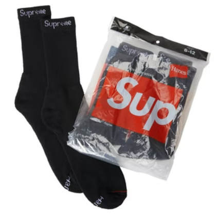 Supreme Hanes Socks 4 Pack 